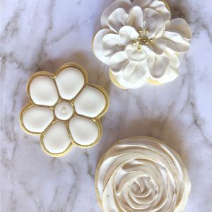 My Nana's Cookies - White Flowers ~ Gold Accents