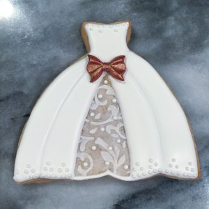 My Nana's Cookies - Large Wedding Gown ~ Copper Bow ~ Lace