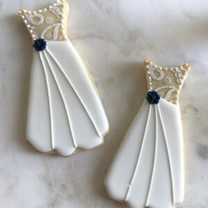 My Nana's Cookies - Wedding Gown with Navy Flower